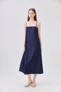 Celeste Ice Silk Denim Camisole Maxi Dress