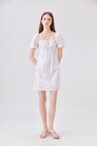 Gwendolyn Embossed Floral Ribbon Dress