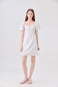 Gwendolyn Embossed Floral Ribbon Dress