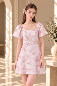 Aelia Toile Dress Romper In Pink