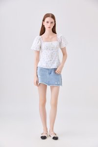 Herietta Crochet Ribbon Floral Top