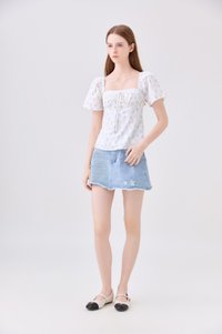 Herietta Crochet Ribbon Floral Top