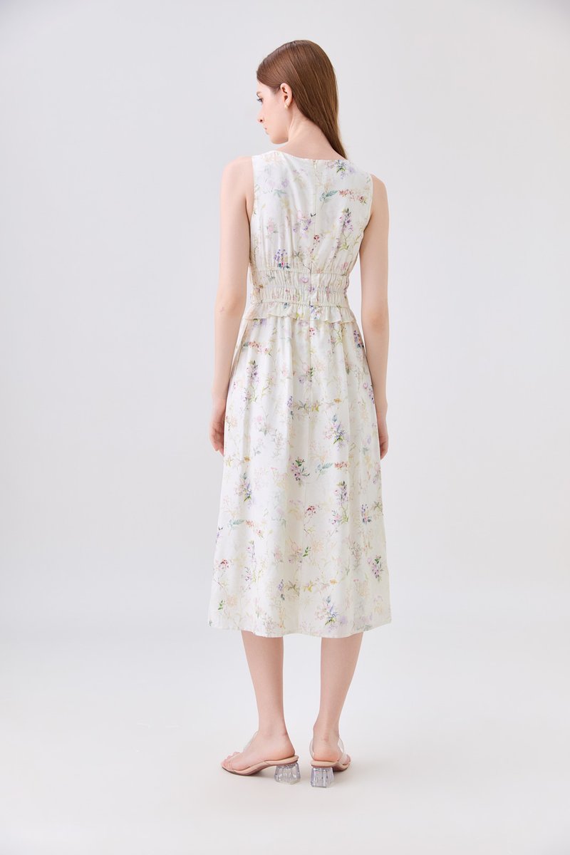 Charli Smocked Empire Waist Midi Dress