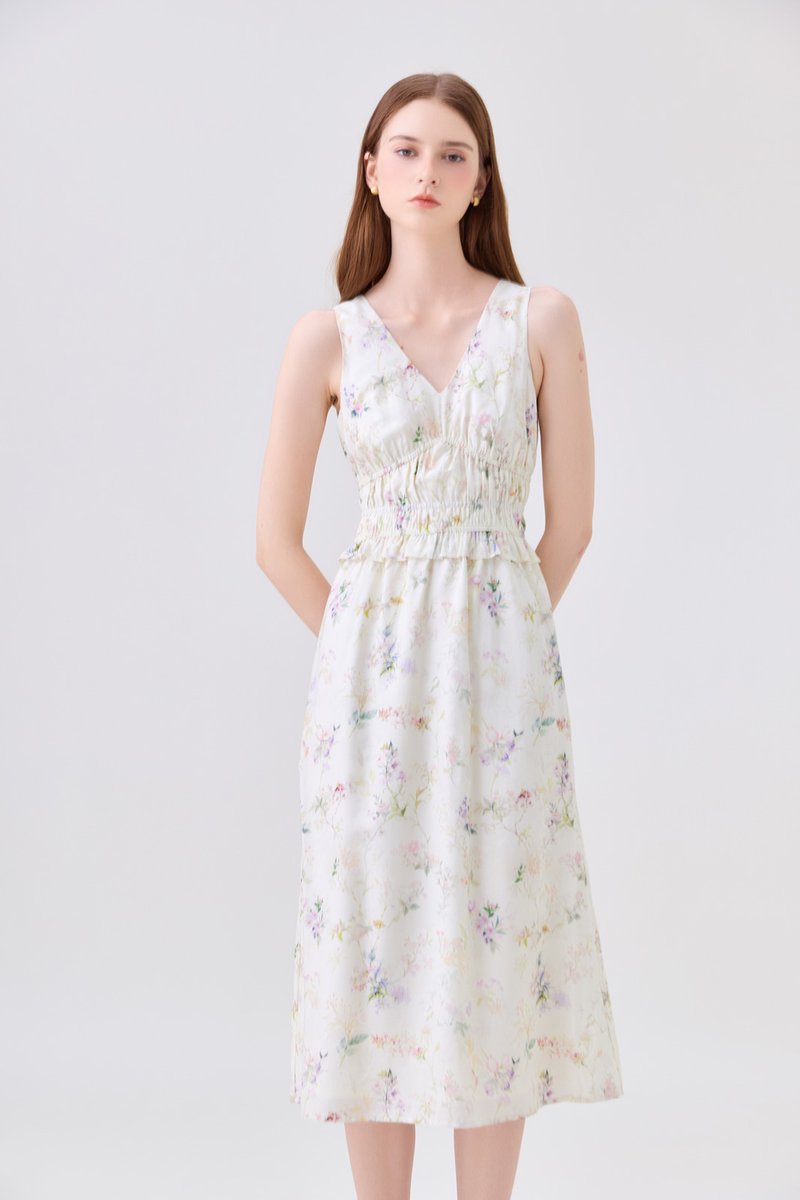 Charli Smocked Empire Waist Midi Dress
