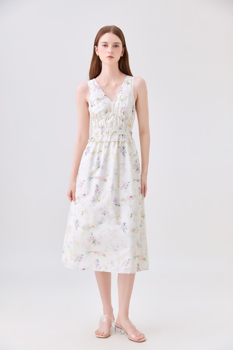 Charli Smocked Empire Waist Midi Dress