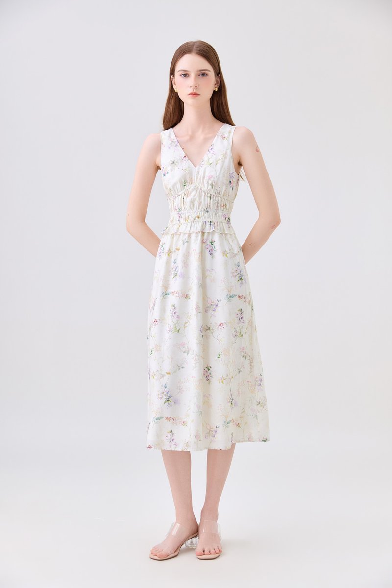 Charli Smocked Empire Waist Midi Dress