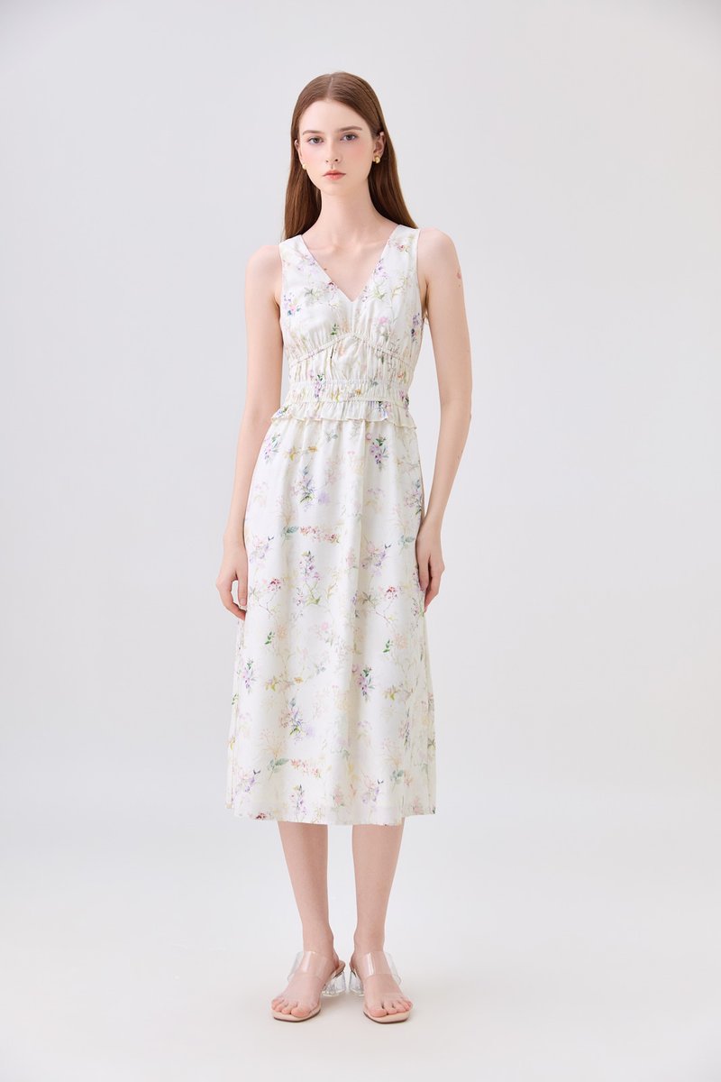 Charli Smocked Empire Waist Midi Dress