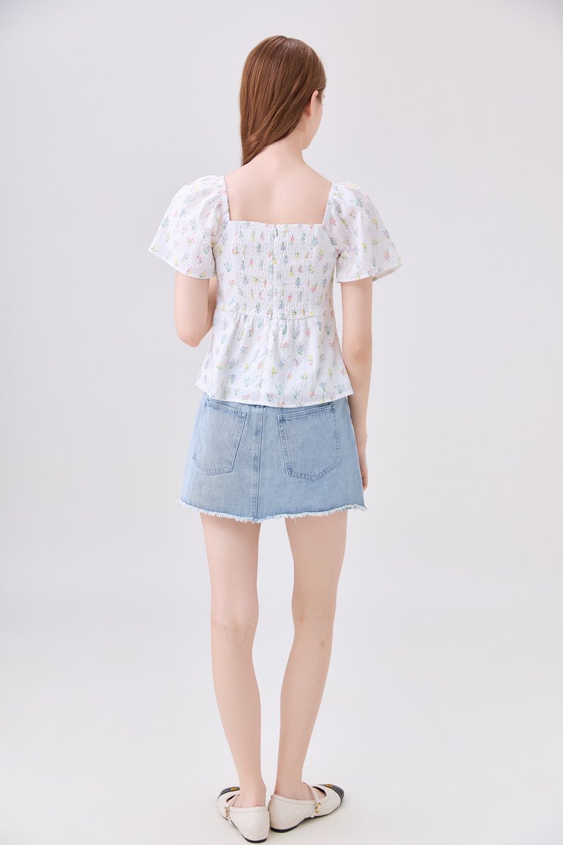 Herietta Crochet Ribbon Floral Top