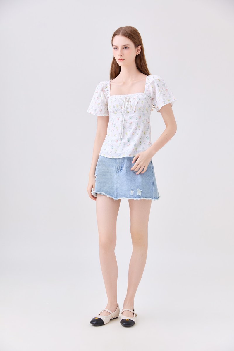 Herietta Crochet Ribbon Floral Top