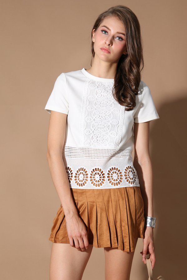 TSW Vesper Suede Skorts in Camel