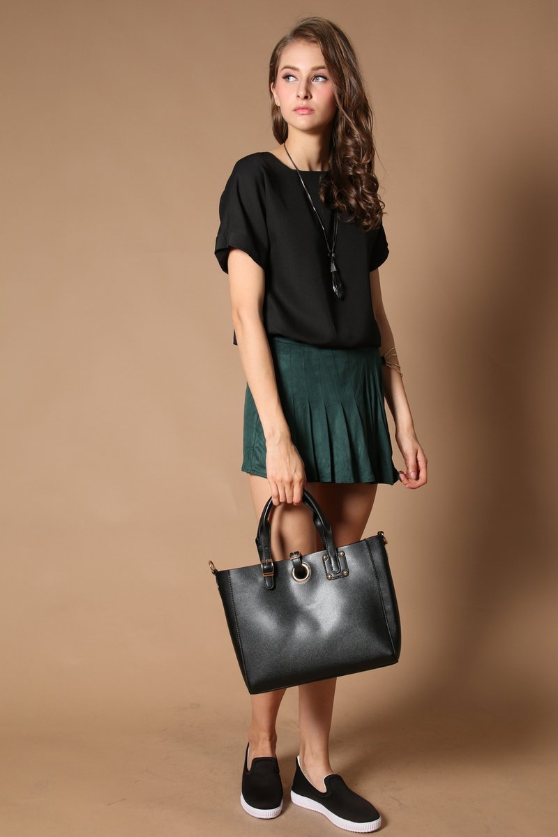 TSW Vesper Suede Skorts in Forest Green