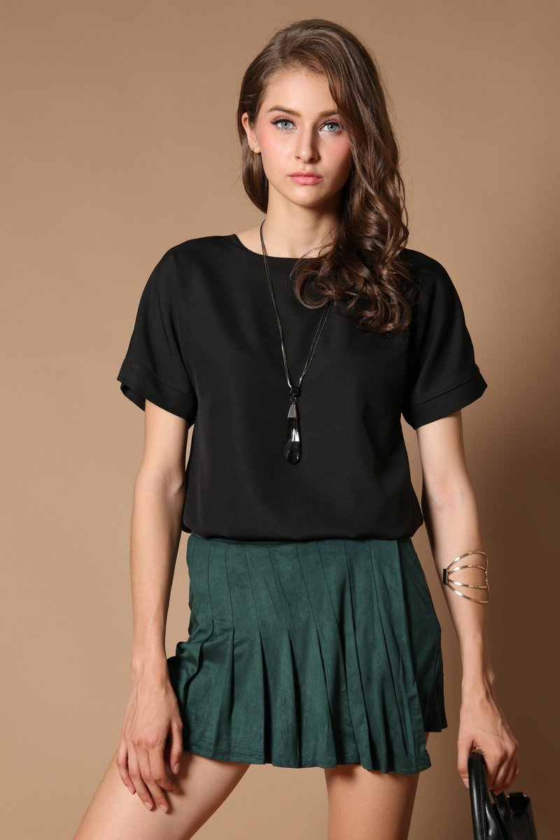 TSW Vesper Suede Skorts in Forest Green