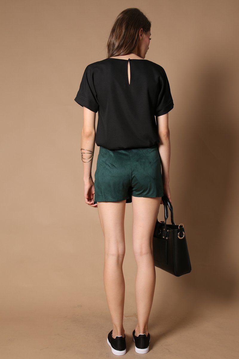 TSW Vesper Suede Skorts in Forest Green