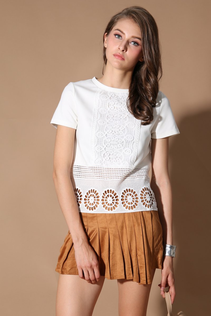 TSW Vesper Suede Skorts in Camel