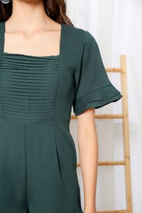 Nerissa Ruffles Hem Romper in Forest (XS)