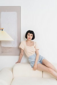 Fabiana Scallop Shorts in Blue (XS)