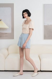 Fabiana Scallop Shorts in Blue (XS)