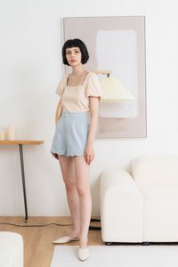 Fabiana Scallop Shorts in Blue (XS)