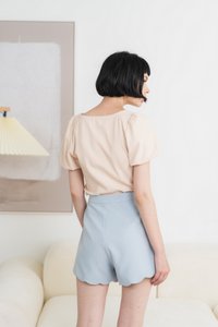 Fabiana Scallop Shorts in Blue (XS)