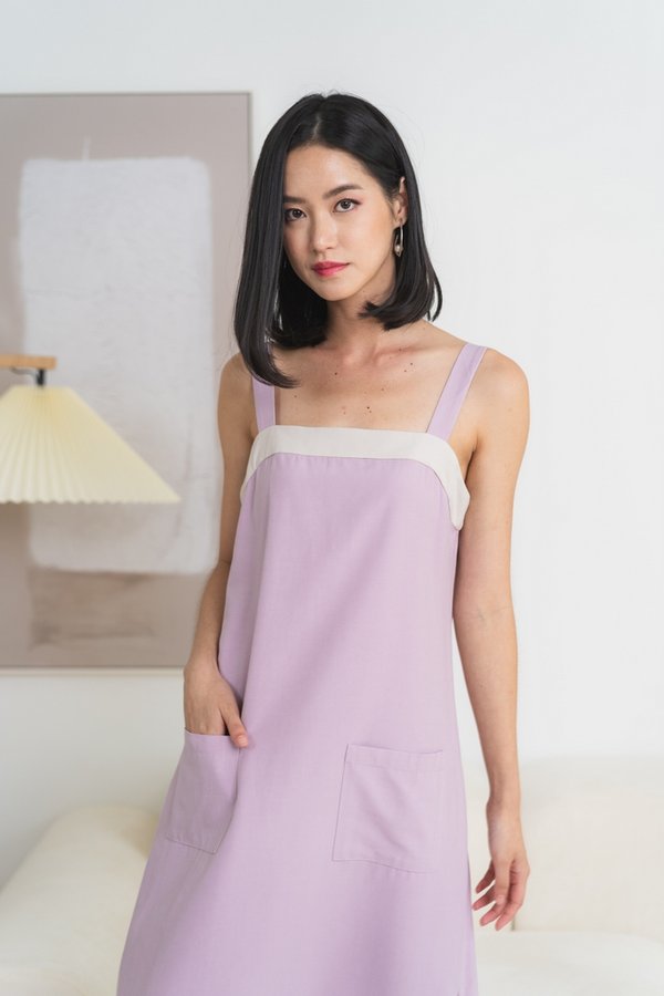 Nataly Pocket Midi Dress in Pink (XS)