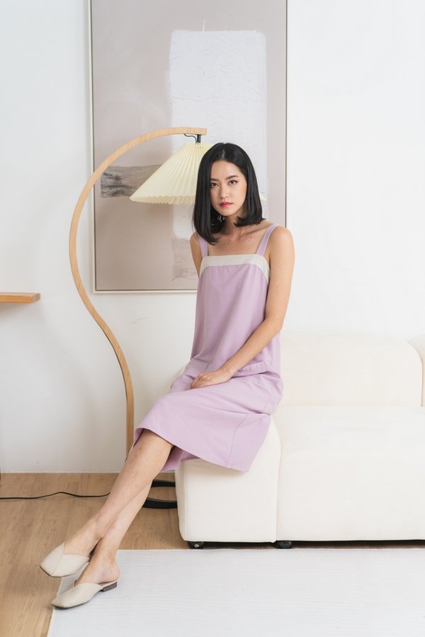 Nataly Pocket Midi Dress in Pink (XS)