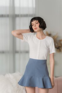 Rayna Ruffled Hem Skorts in Dusty Blue (XS)