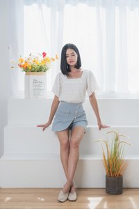 Carlotta Button Skorts in Powder Blue (XS)