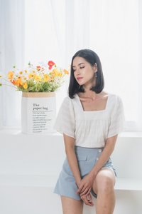 Carlotta Button Skorts in Powder Blue (XS)