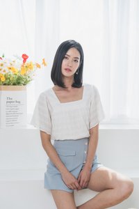 Carlotta Button Skorts in Powder Blue (XS)