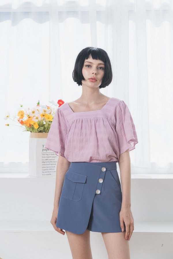 Carlotta Button Skorts in Steel Blue (XS)
