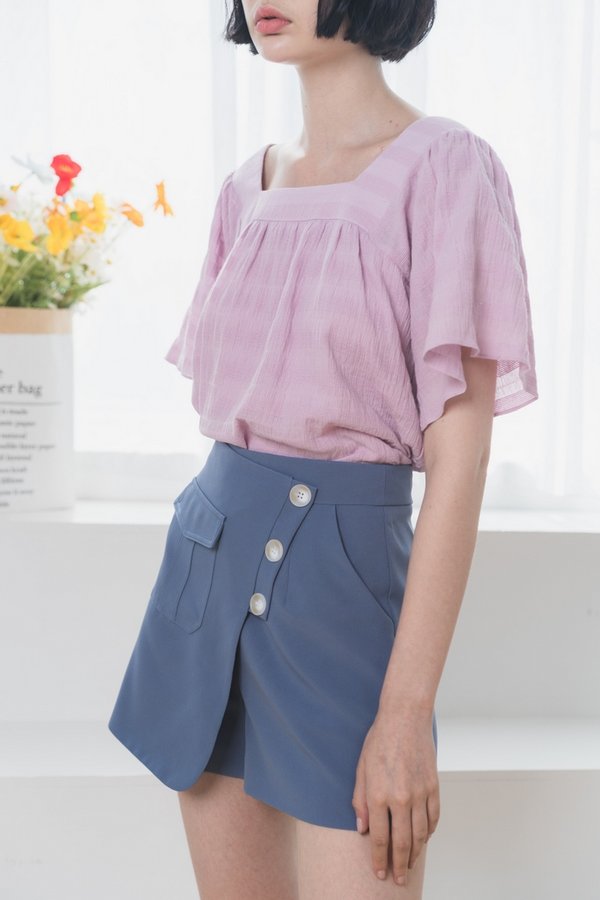 Carlotta Button Skorts in Steel Blue (XS)