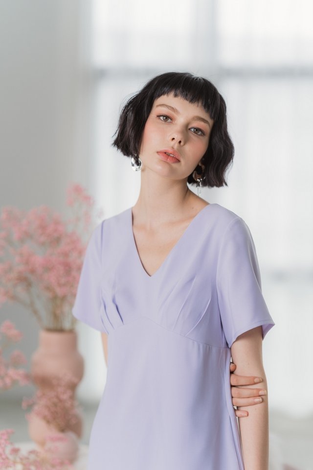 Desiree Empire Dropwaist Dress in Lilac
