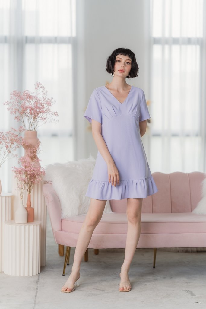 Desiree Empire Dropwaist Dress in Lilac (XS)