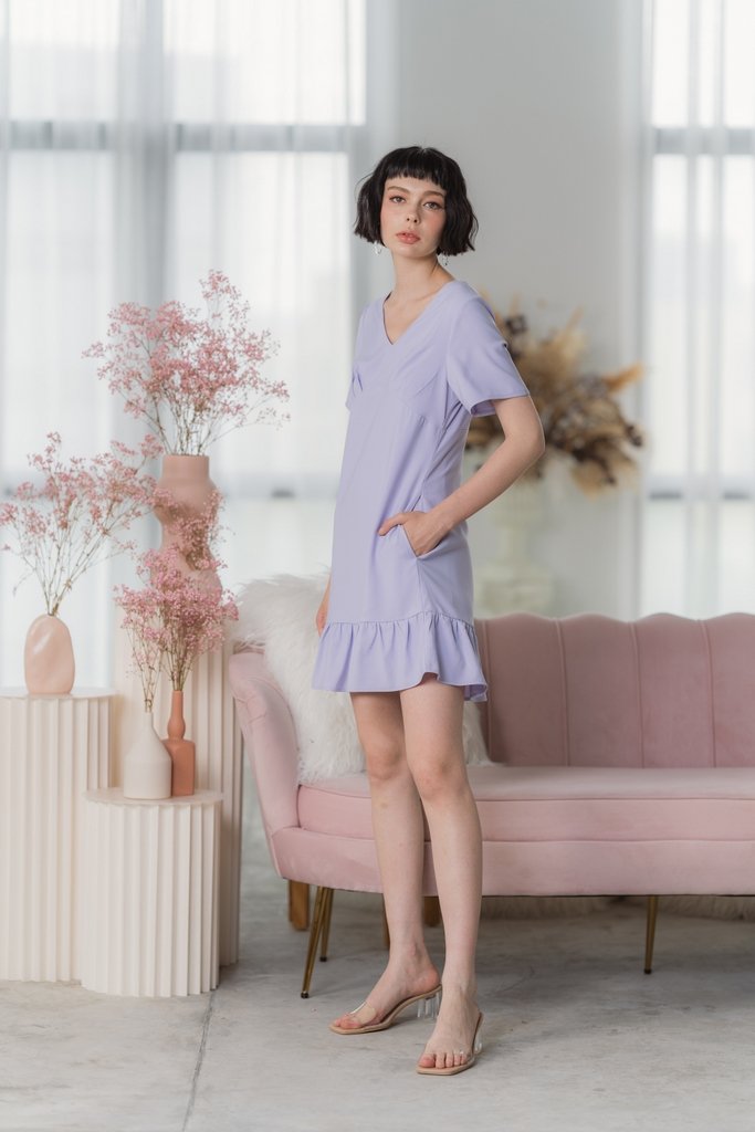 Desiree Empire Dropwaist Dress in Lilac (XS)
