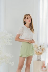 Adrielle Ruffles Skorts in Pastel Green