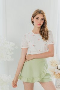 Adrielle Ruffles Skorts in Pastel Green