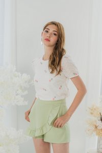 Adrielle Ruffles Skorts in Pastel Green