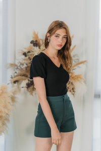 Elissa Panel Waist Shorts in Forest (XS)