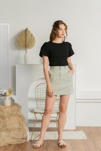 Velda Denim Skirt in Sage
