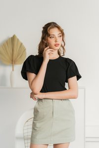 Velda Denim Skirt in Sage