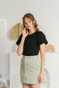 Velda Denim Skirt in Sage