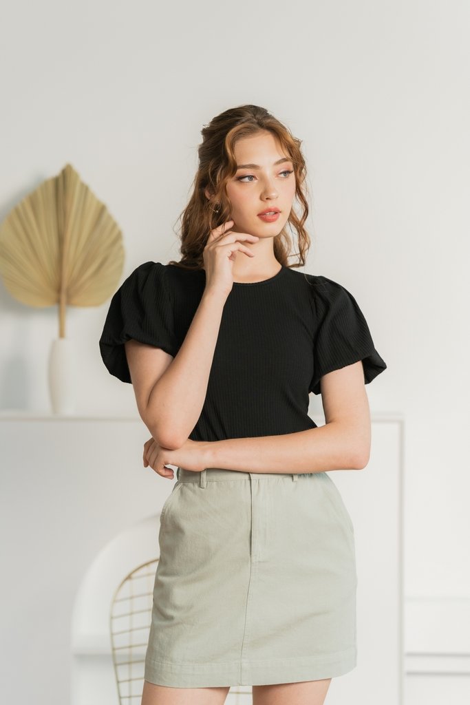 Velda Denim Skirt in Sage