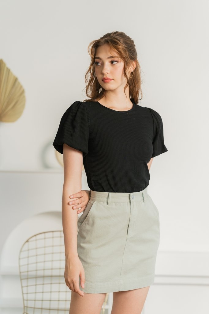 Velda Denim Skirt in Sage