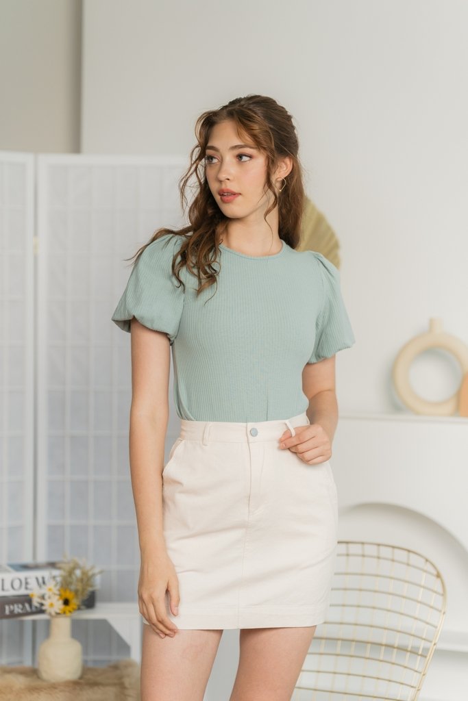 Velda Denim Skirt in White (XS)