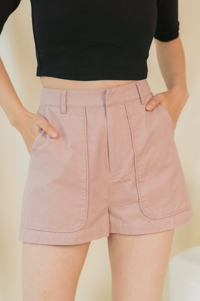 Janessa Pocket Shorts in Dusty Pink
