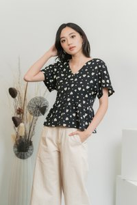 Candice Heart Shaped Button Top in Black (XS)