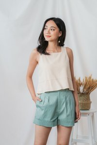 Addie High Waisted Shorts in Sea Green (XS)