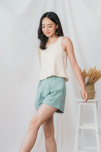 Addie High Waisted Shorts in Sea Green (XS)