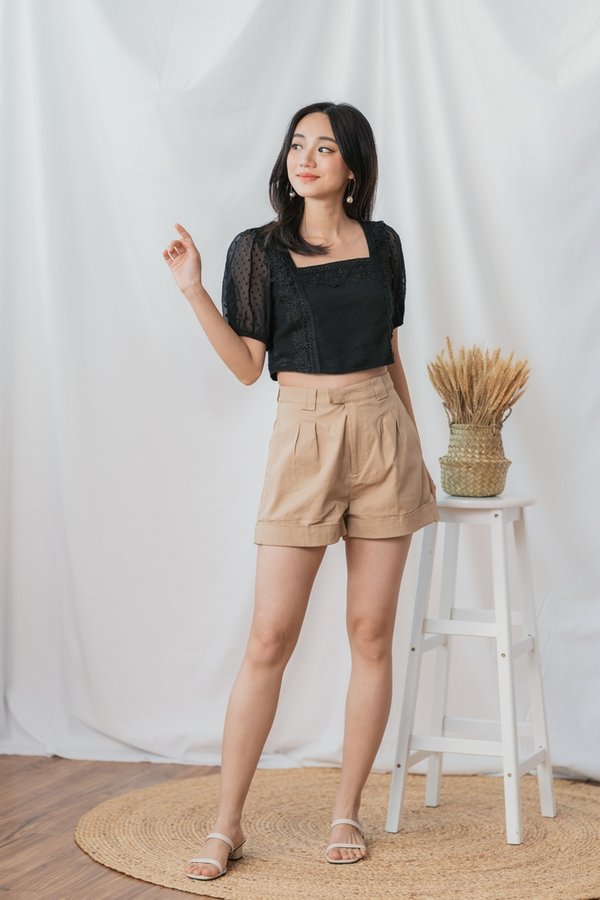 Addie High Waisted Shorts in Mocha (XS)