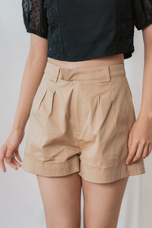Addie High Waisted Shorts in Mocha (XS)